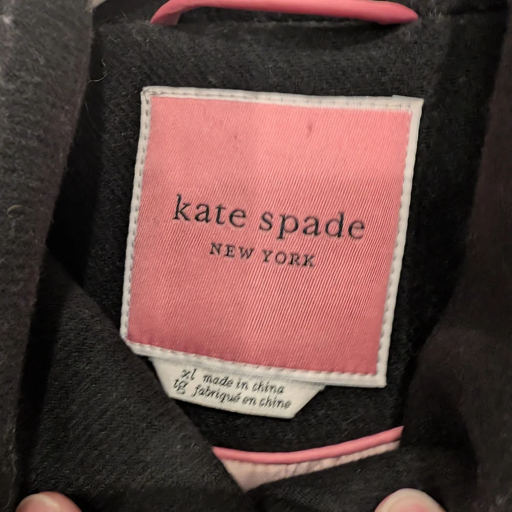 🎉 SALE 🎉 Kate Spade High Neck Wool Blend Black Women's Coat - Picture 10 of 12